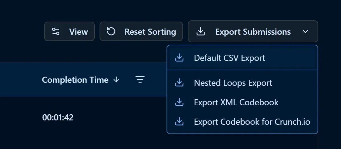 Endatix data export interface