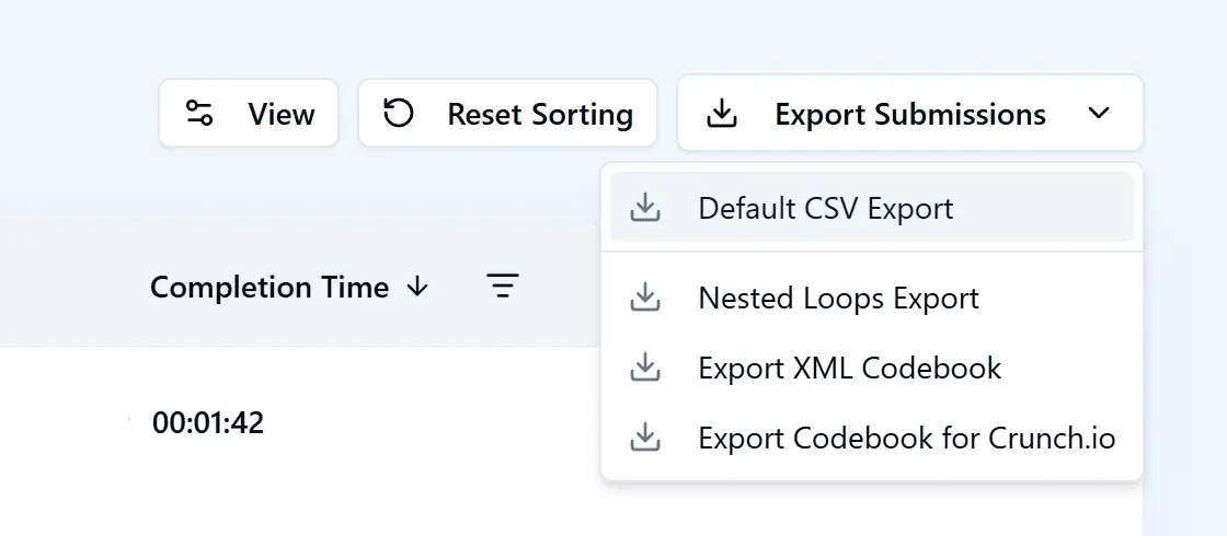 Endatix data export interface