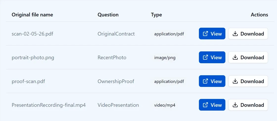 Endatix file storage interface