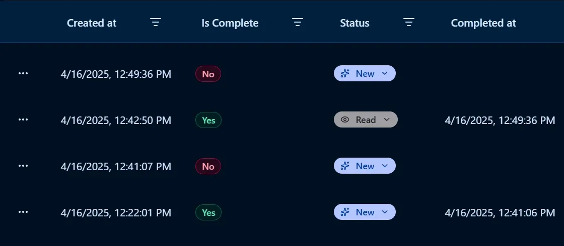 Endatix partial submissions interface