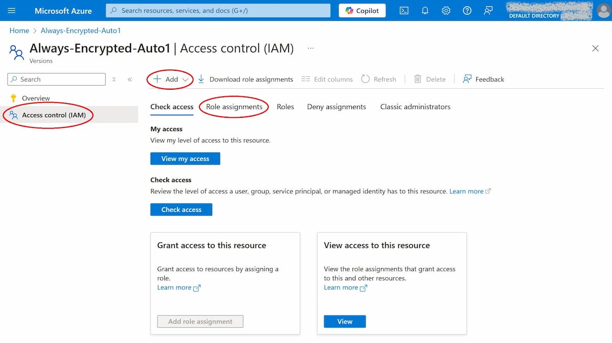 key role access in azure