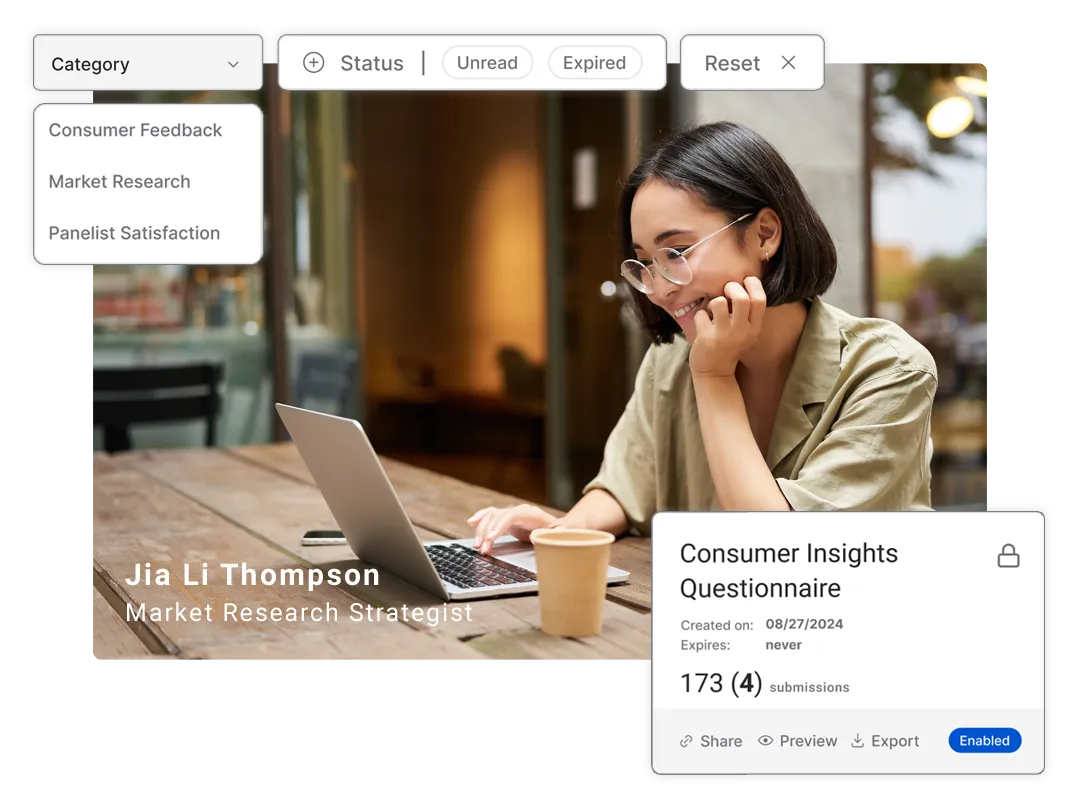 A market research specialist working with digital forms